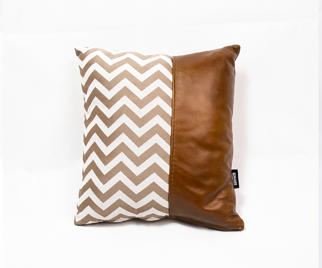 LEATHER CANVAS CUSHION