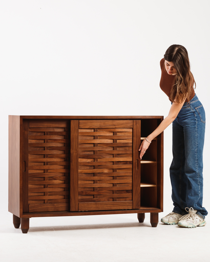 [WAL-DEF-219] Walnut Sliding Shoe Storage