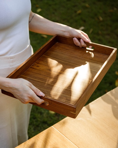 [HAN-DEF-69] Handmade Wood & Brass Tray